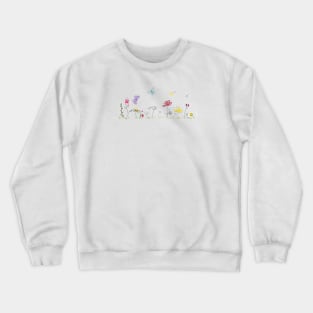 Colorful flowers field in spring time Crewneck Sweatshirt